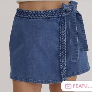 Entro Denim Wrapped Braided Skort